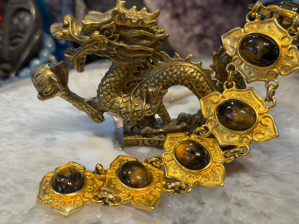 Vintage Ben Amun gold plated & acrylic bracelet