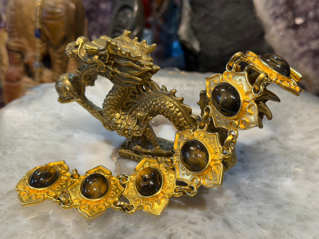 Vintage Ben Amun gold plated & acrylic bracelet