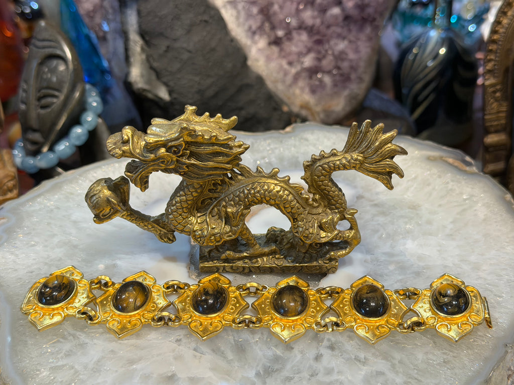 Vintage Ben Amun gold plated & acrylic bracelet