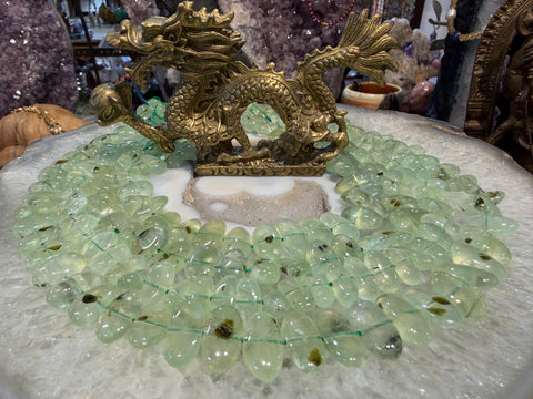 Superb Prehnite center drilled 12-15mm gemstones