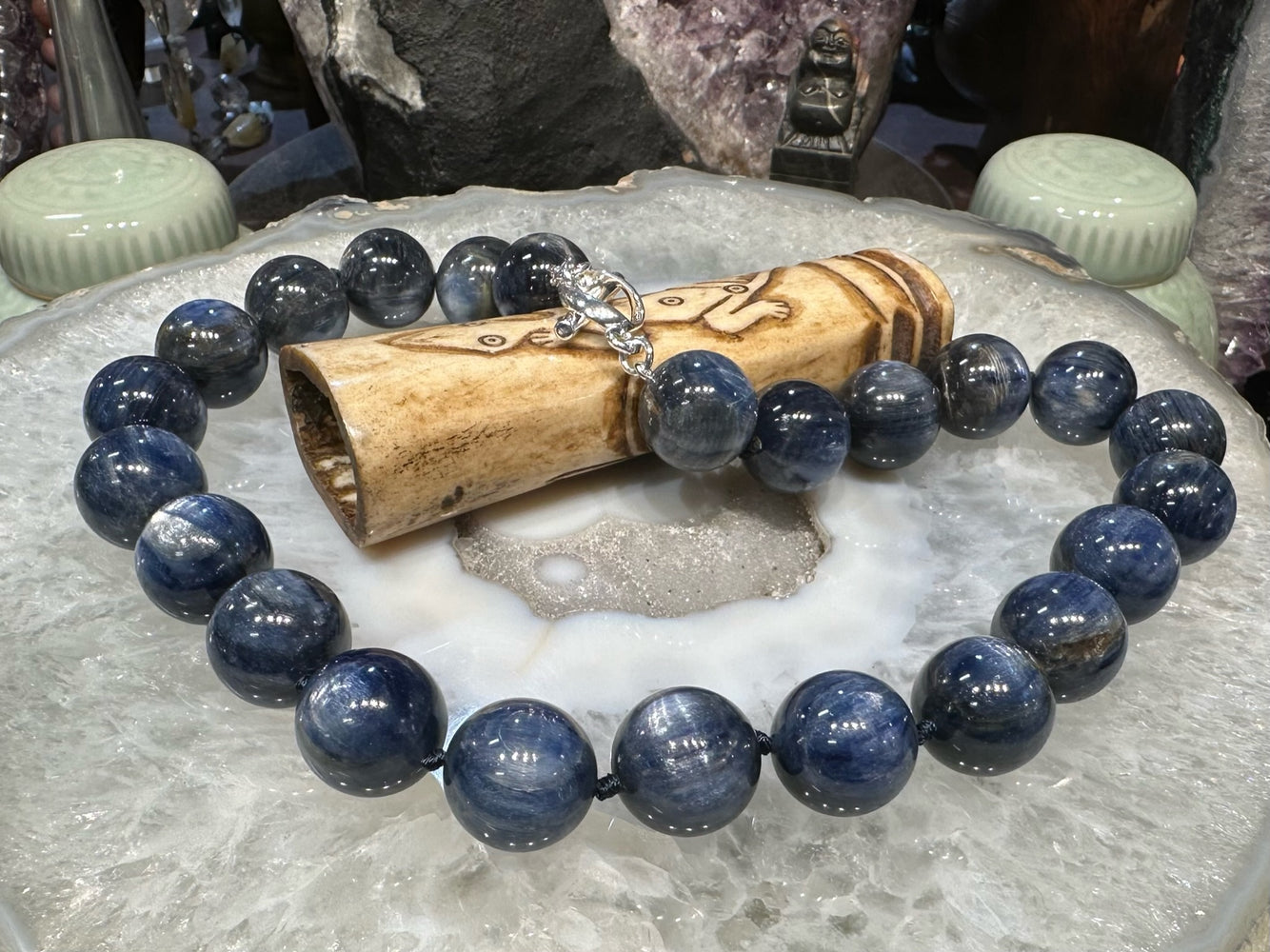 Stunning Blue kyanite 18mm gemstone necklace