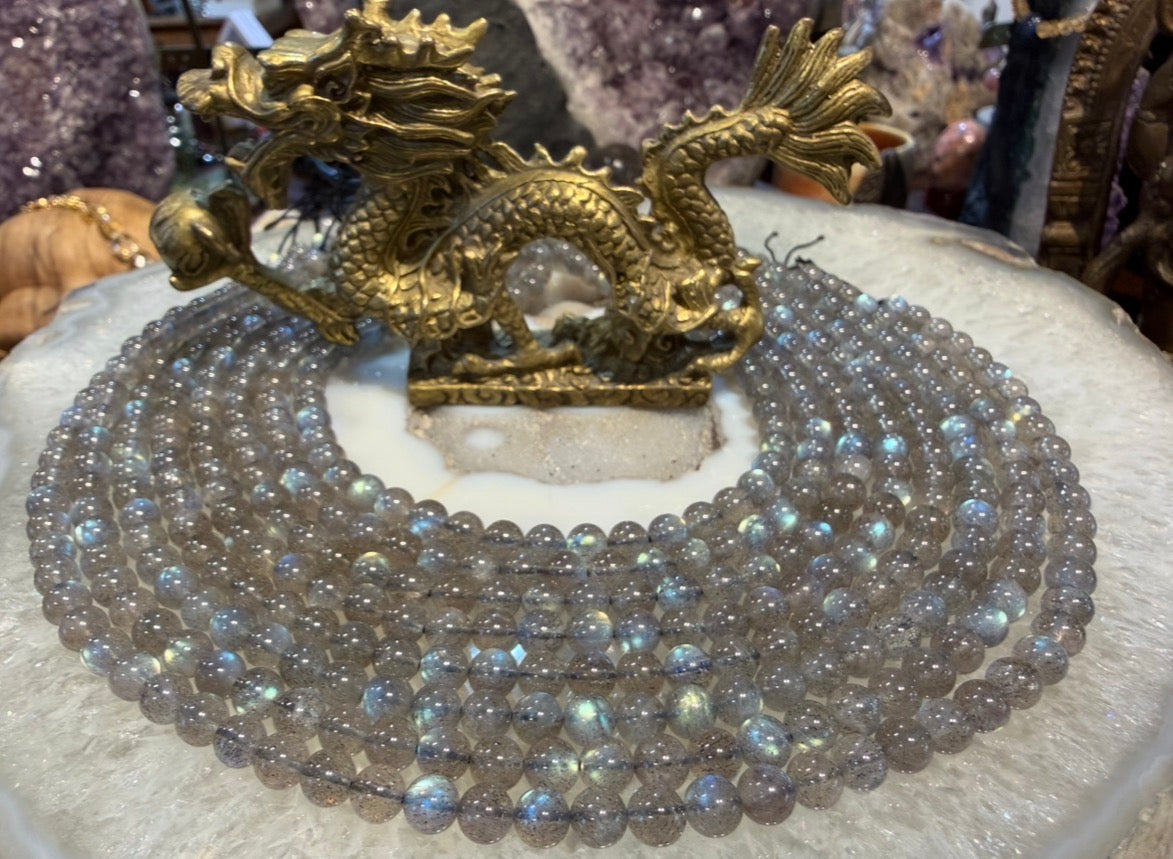 Labradorite 6mm blue gem flash gemstones beads