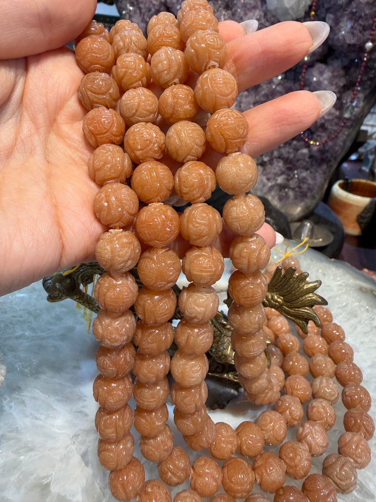 Orange aventurine 12mm carving gemstones