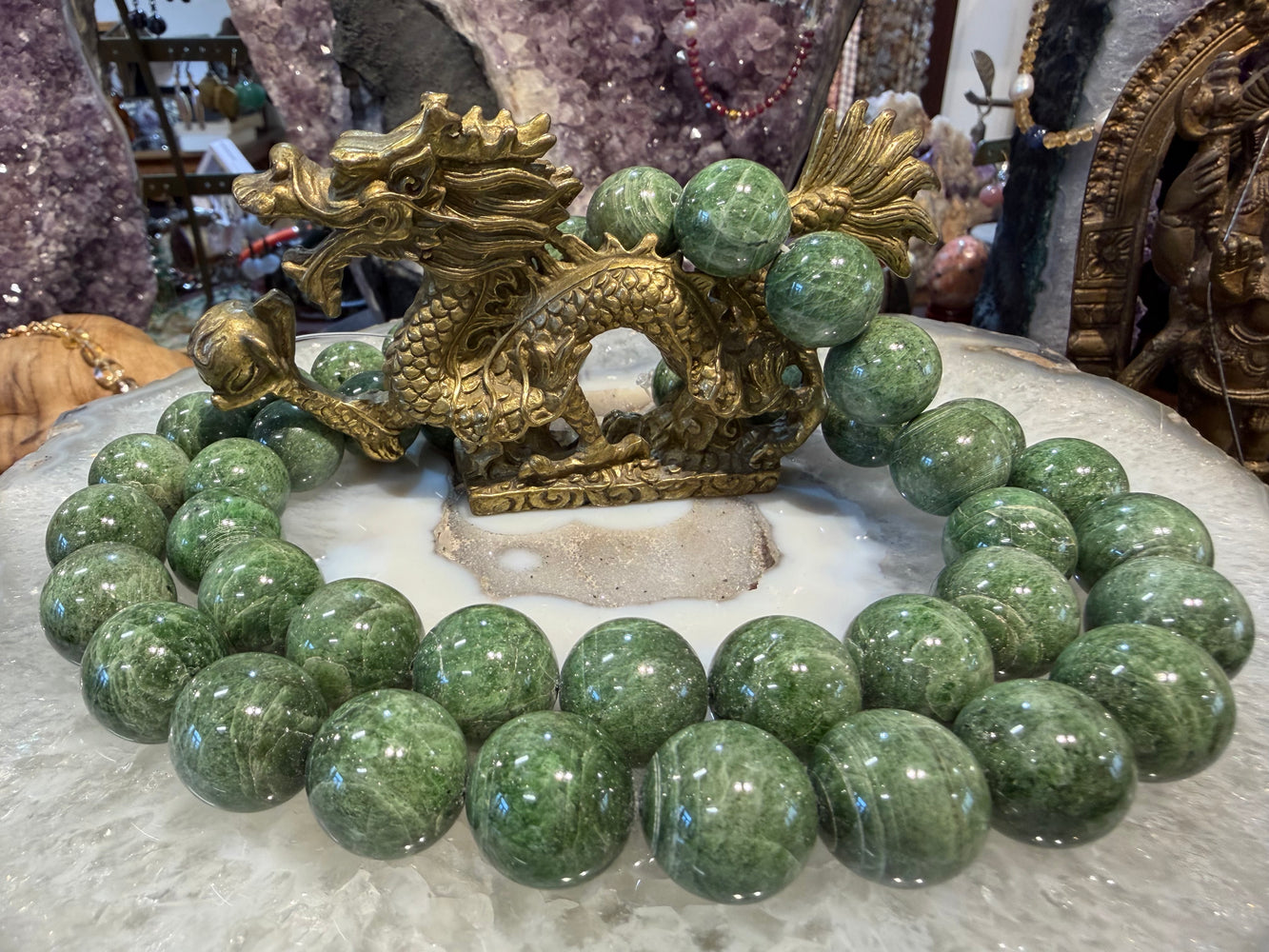 Superb Chrome diopside 18mm gemstone beads