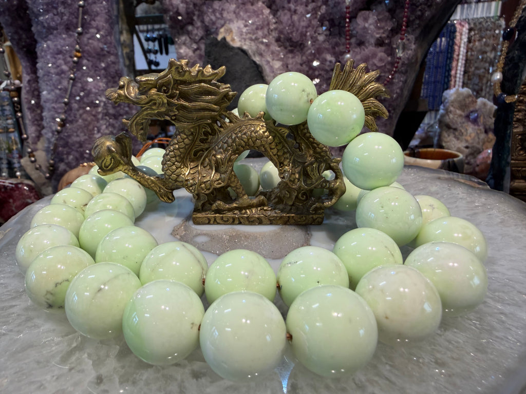 Lemon chrysoprase 20mm gemstones beads