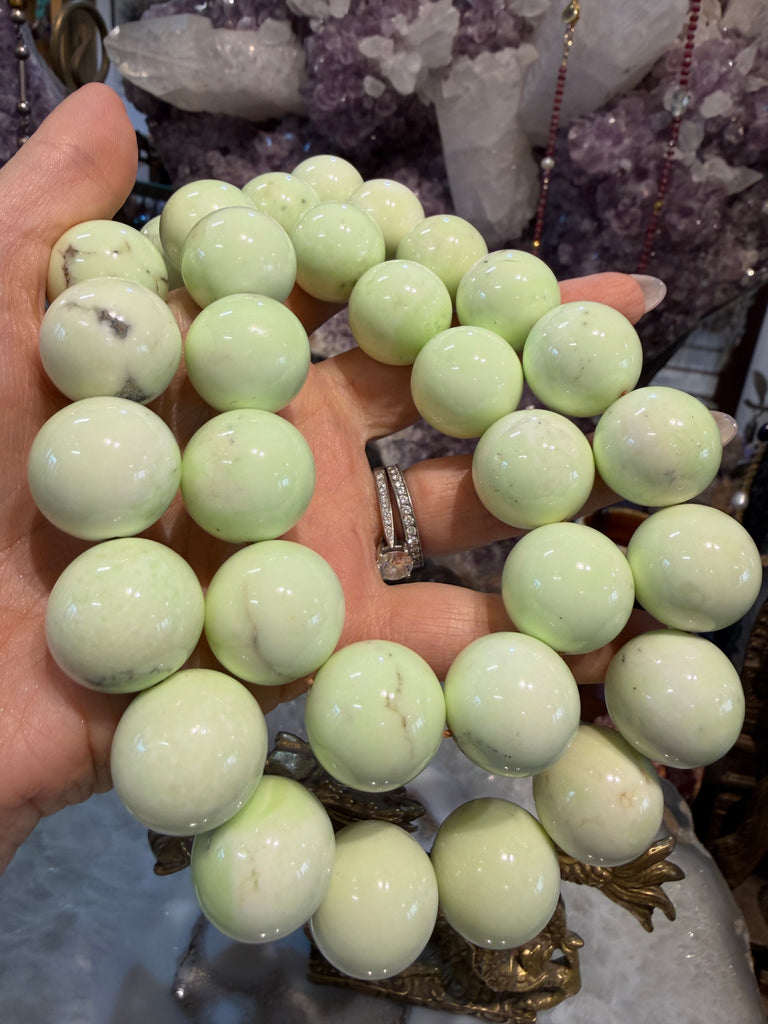 Lemon chrysoprase 20mm gemstones beads