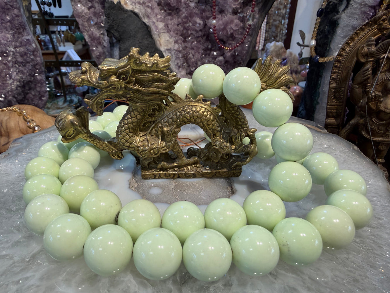 Lemon chrysoprase 18mm gemstones beads