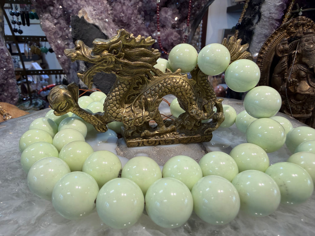 Lemon chrysoprase 18mm gemstones beads