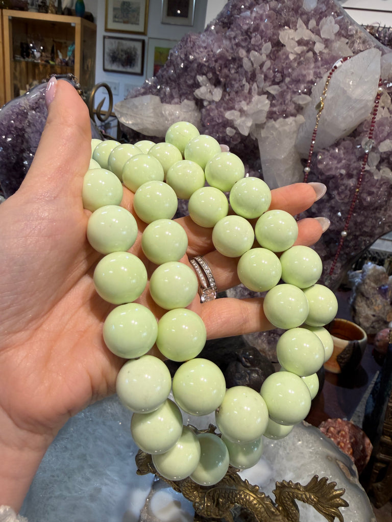 Lemon chrysoprase 18mm gemstones beads
