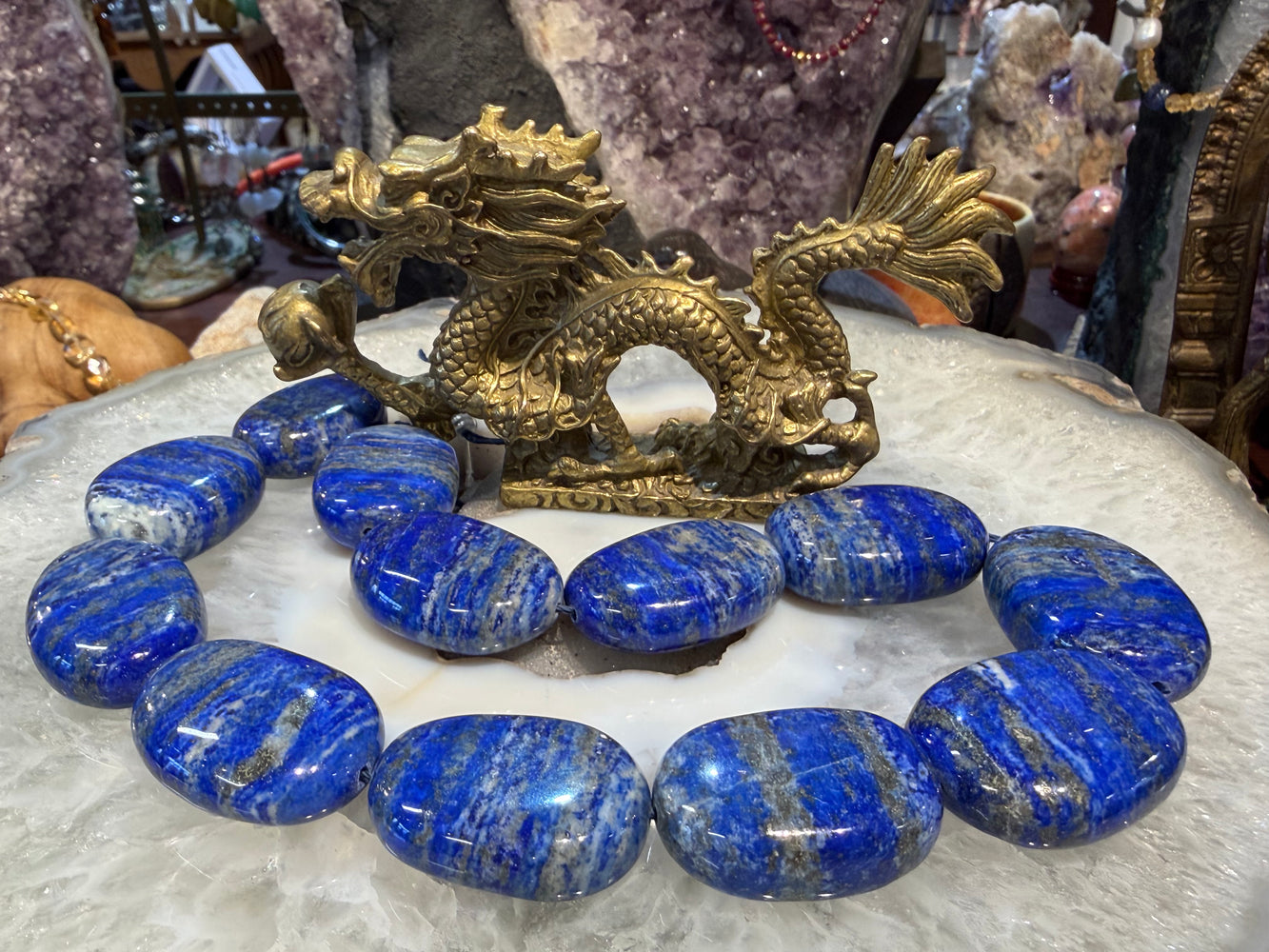 Huge lapis tumble 34-35mm gemstone beads