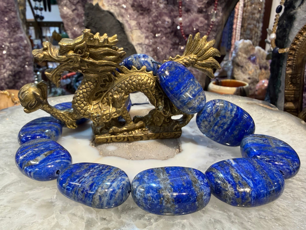 Huge lapis tumble 34-35mm gemstone beads