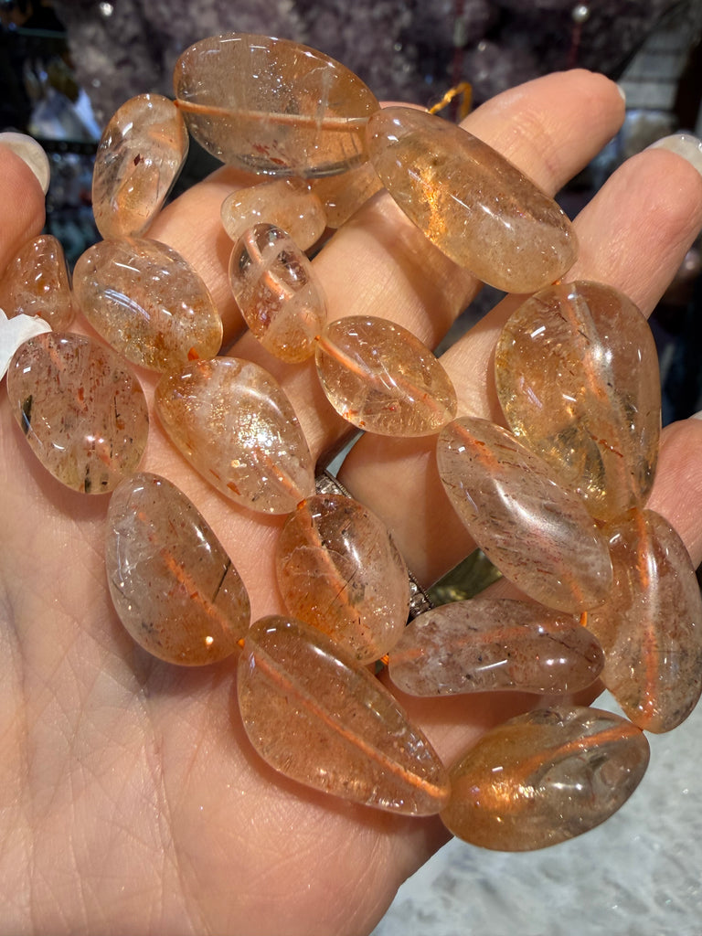 Gorgeous sunstone 15-25mm tumble gemstone beads