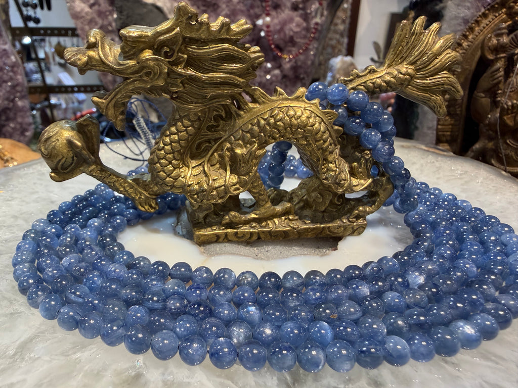 Blue Kyanite 6mm chatoyant gemstones beads