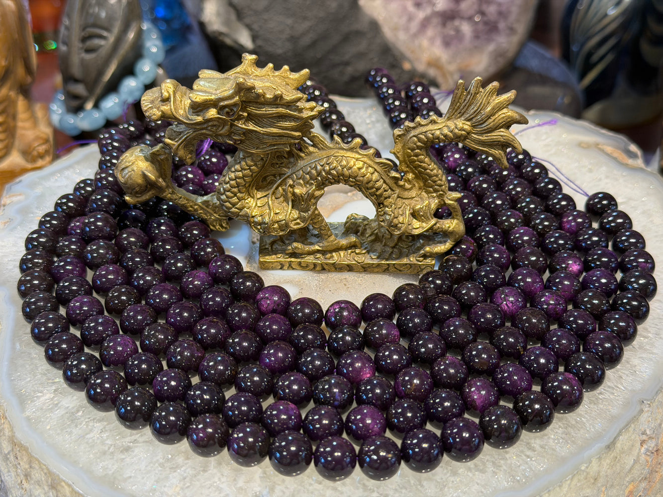 Purpurite 10mm round gemstones beads