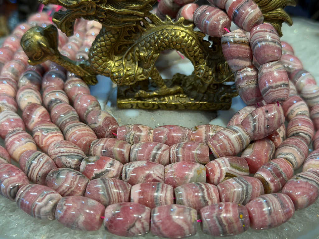 Beautiful Rhodochrosite barrel large 17mm gemstone