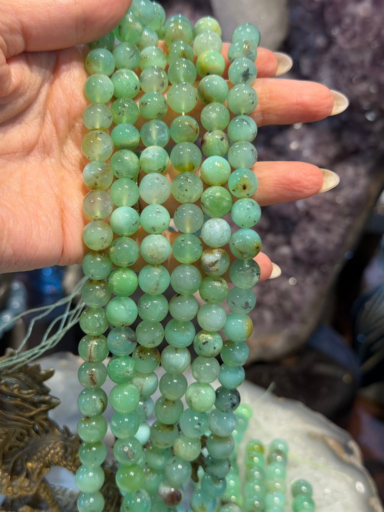 Gorgeous Chrysoprase apple 9-10mm gemstones