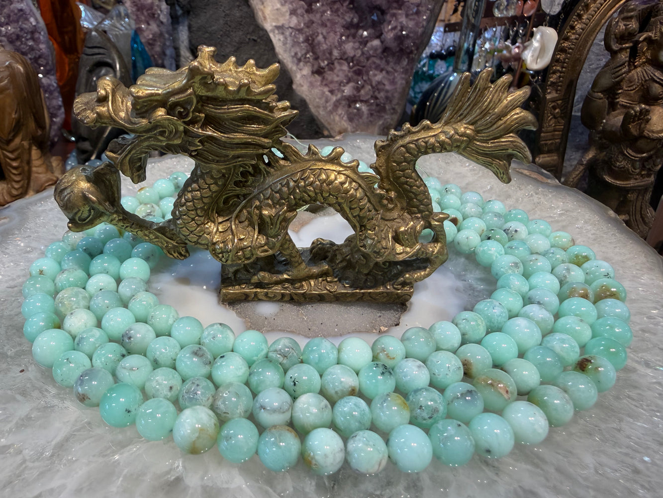 Gorgeous Chrysoprase mint green 9mm gemstones beads