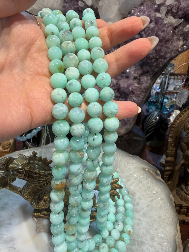 Gorgeous Chrysoprase mint 9mm gemstones