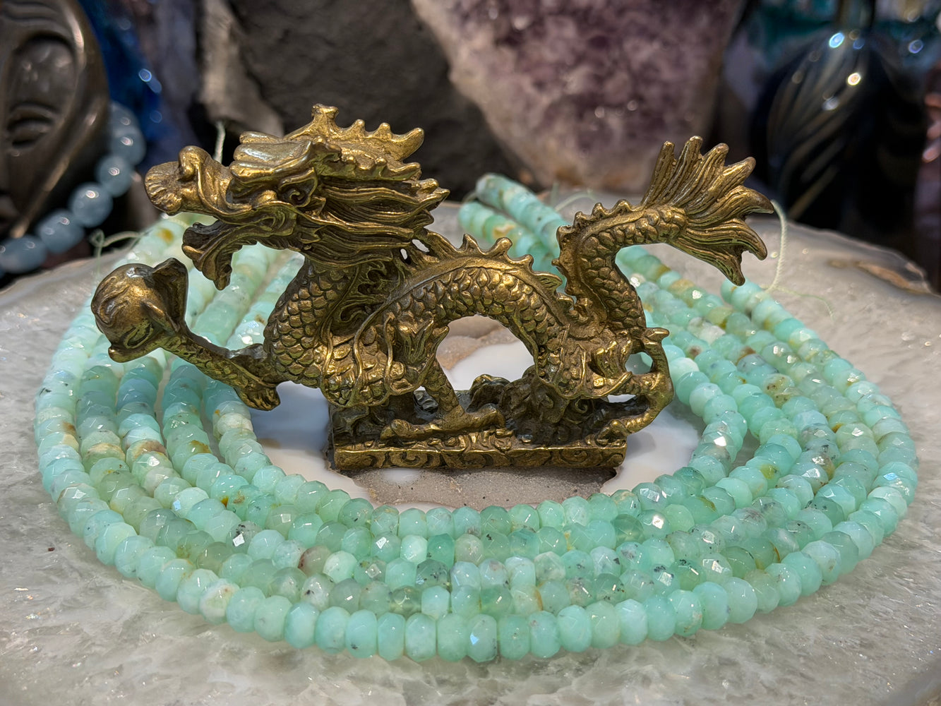 Gorgeous Chrysoprase Mint faceted 8mm rondelle beads