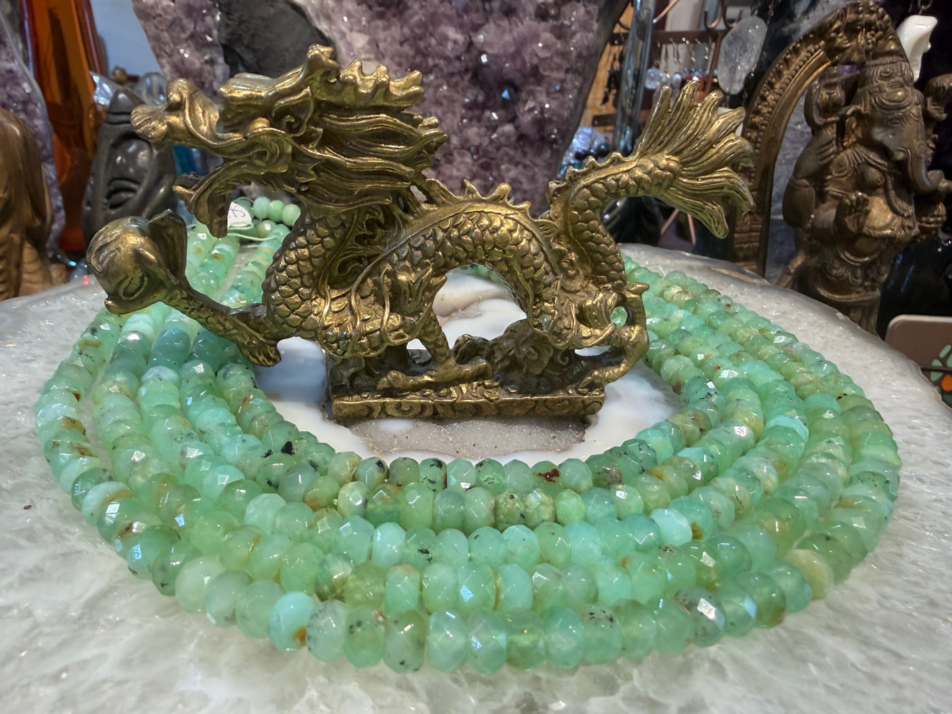 Gorgeous Chrysoprase apple 8mm faceted rondelle gemstone beads