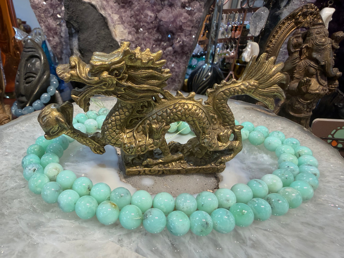 Gorgeous Chrysoprase mint 10mm gemstone beads