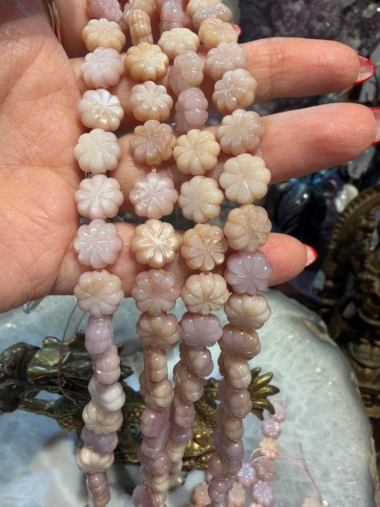 Purple mother of pearl 10mm shell carving