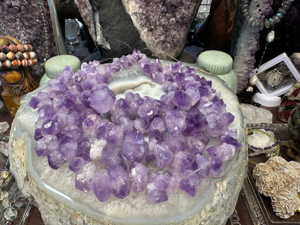 Natural Rough Purple Amethyst Gemstone Pendant Beads - Natural Shape