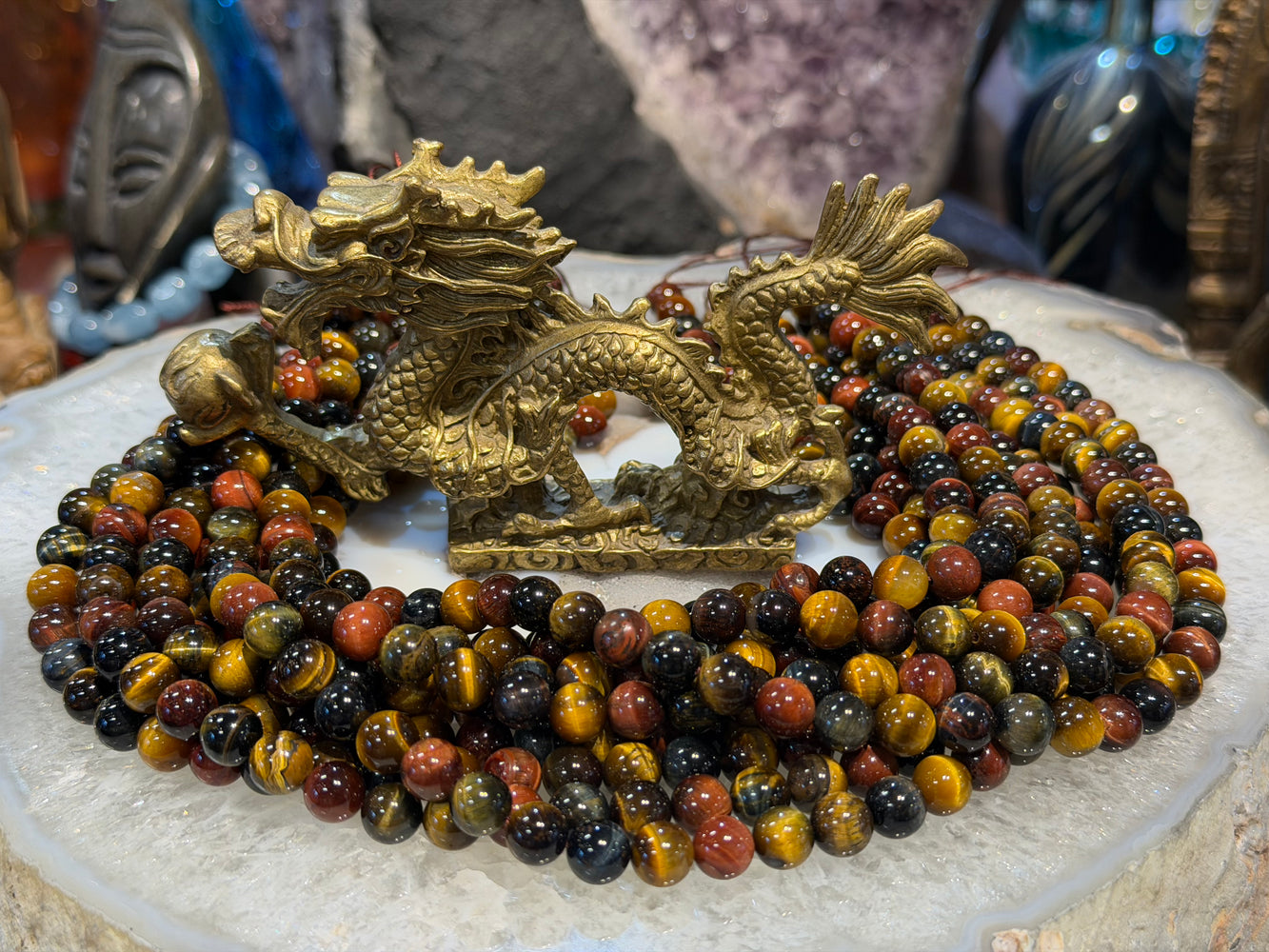 Multicolour tiger eye 8mm gemstones beads