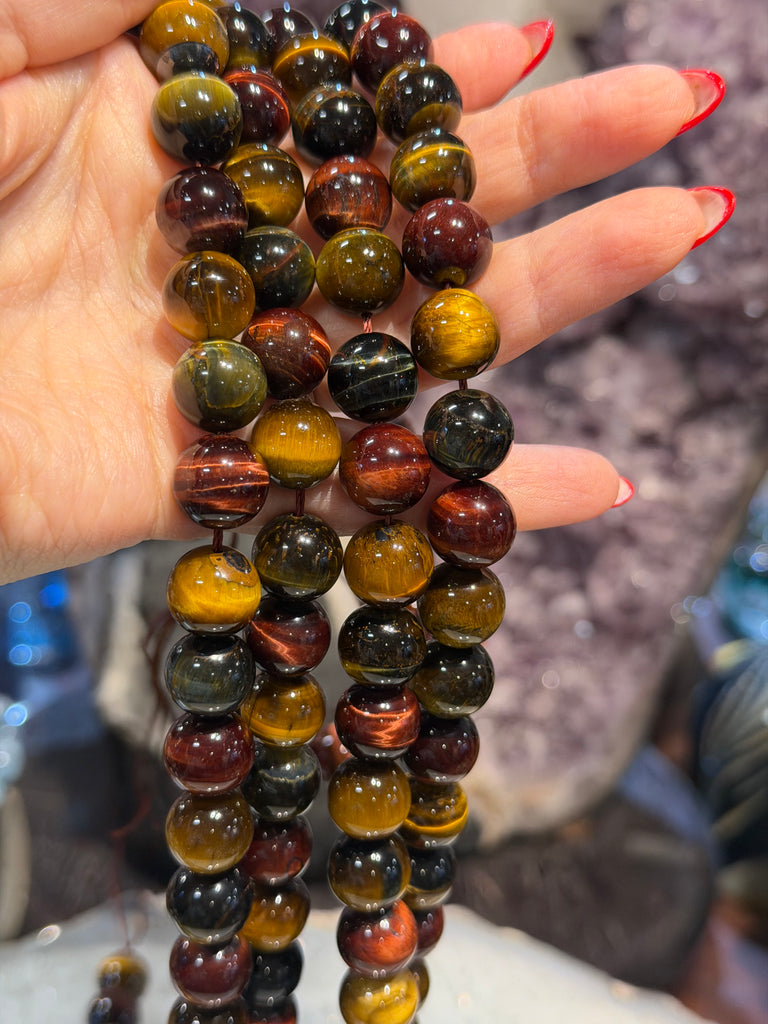 Multicolour tiger eye 12mm gemstones