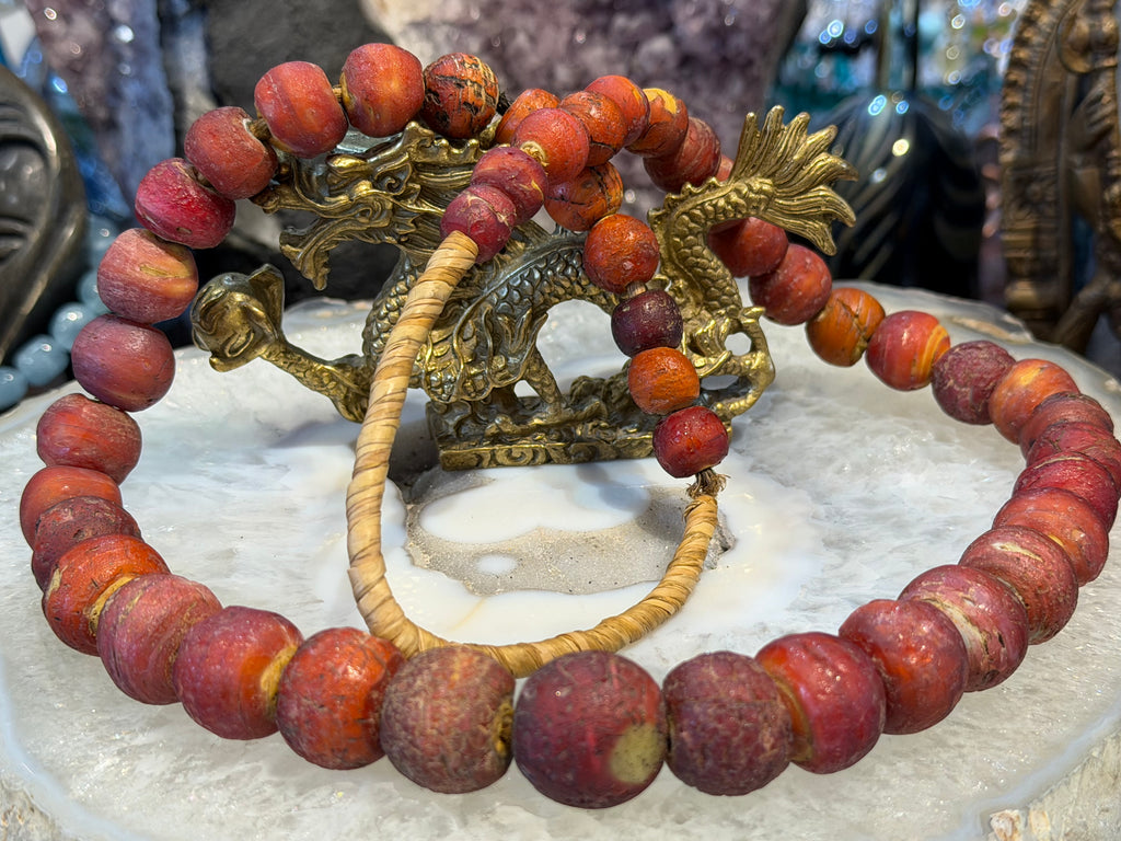 Antique Cornaline D’aleppo Venetian glass trade beads