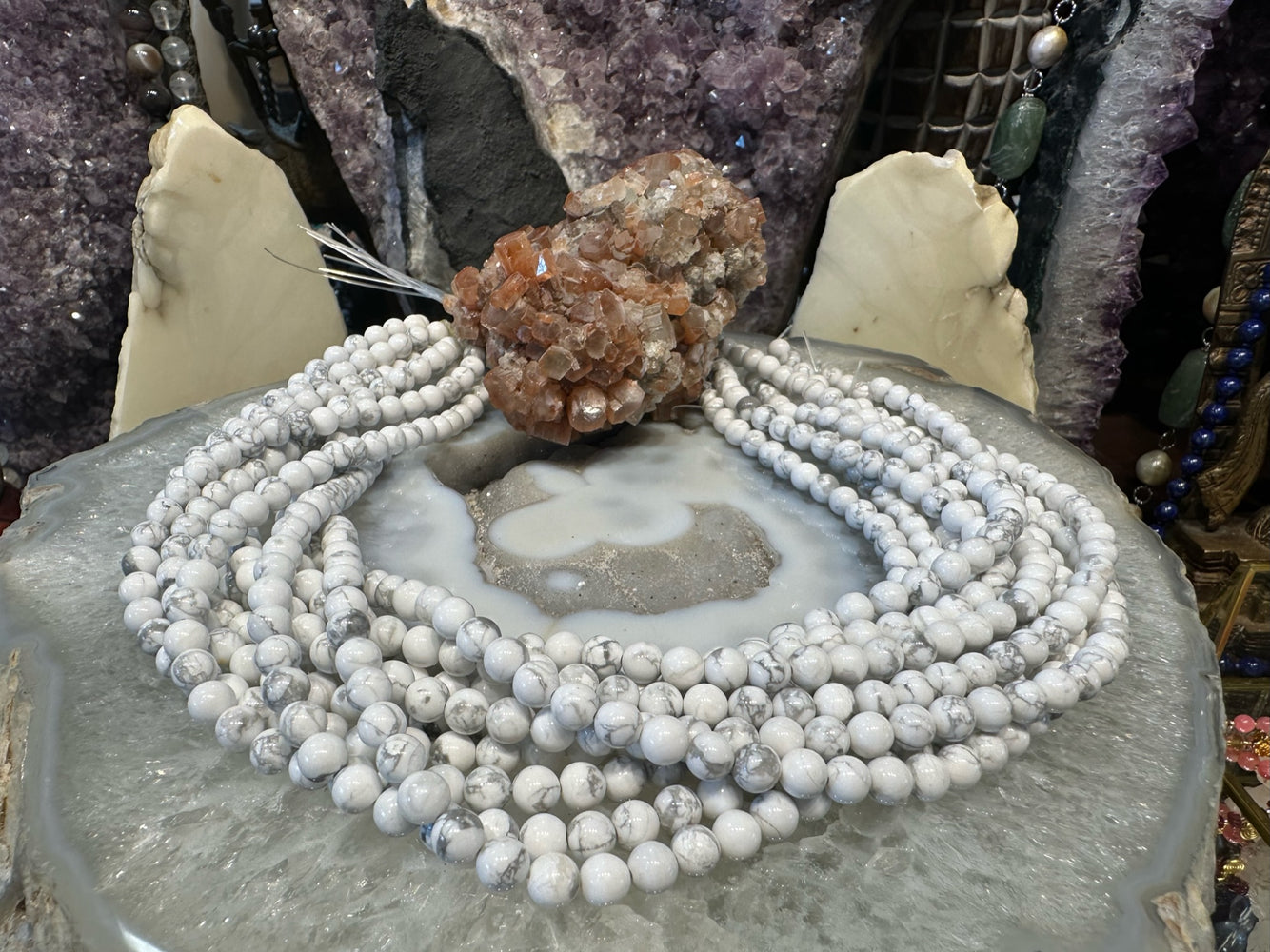 6mm Natural White Howlite Round Gemstone Beads