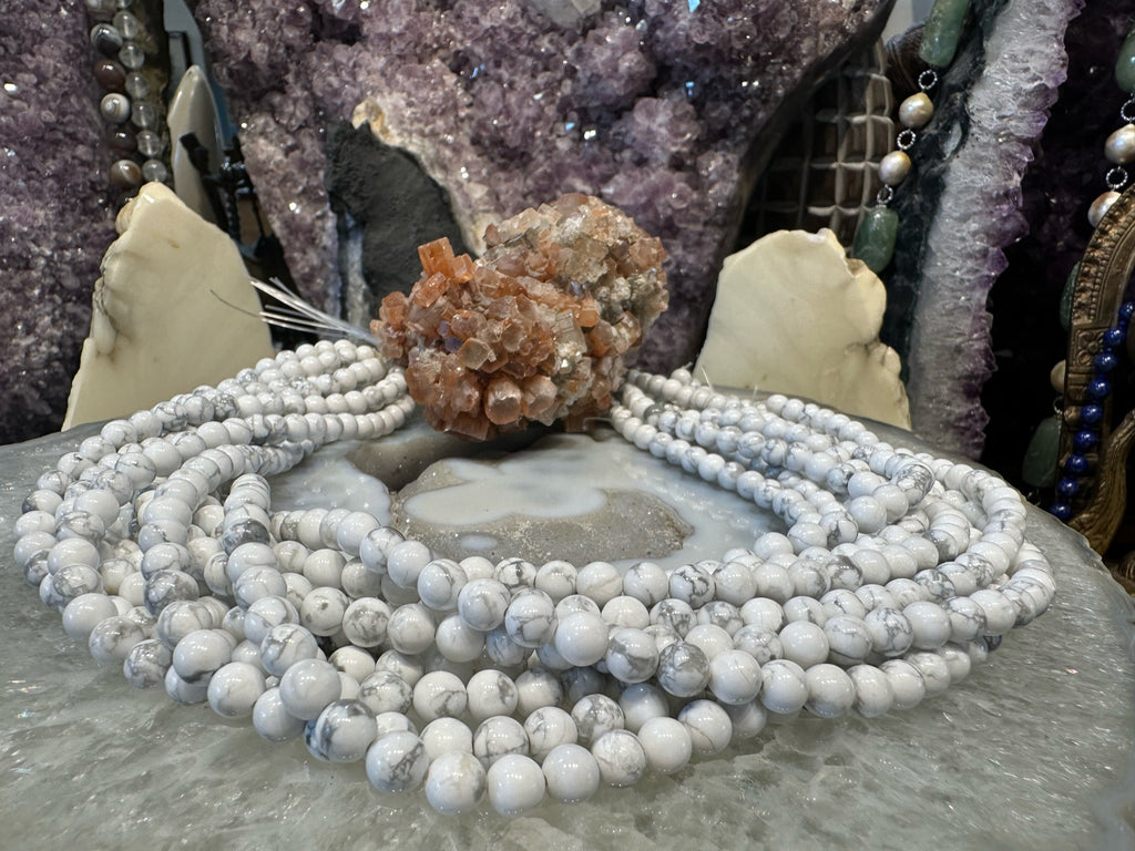 6mm Natural White Howlite Round Gemstone Beads