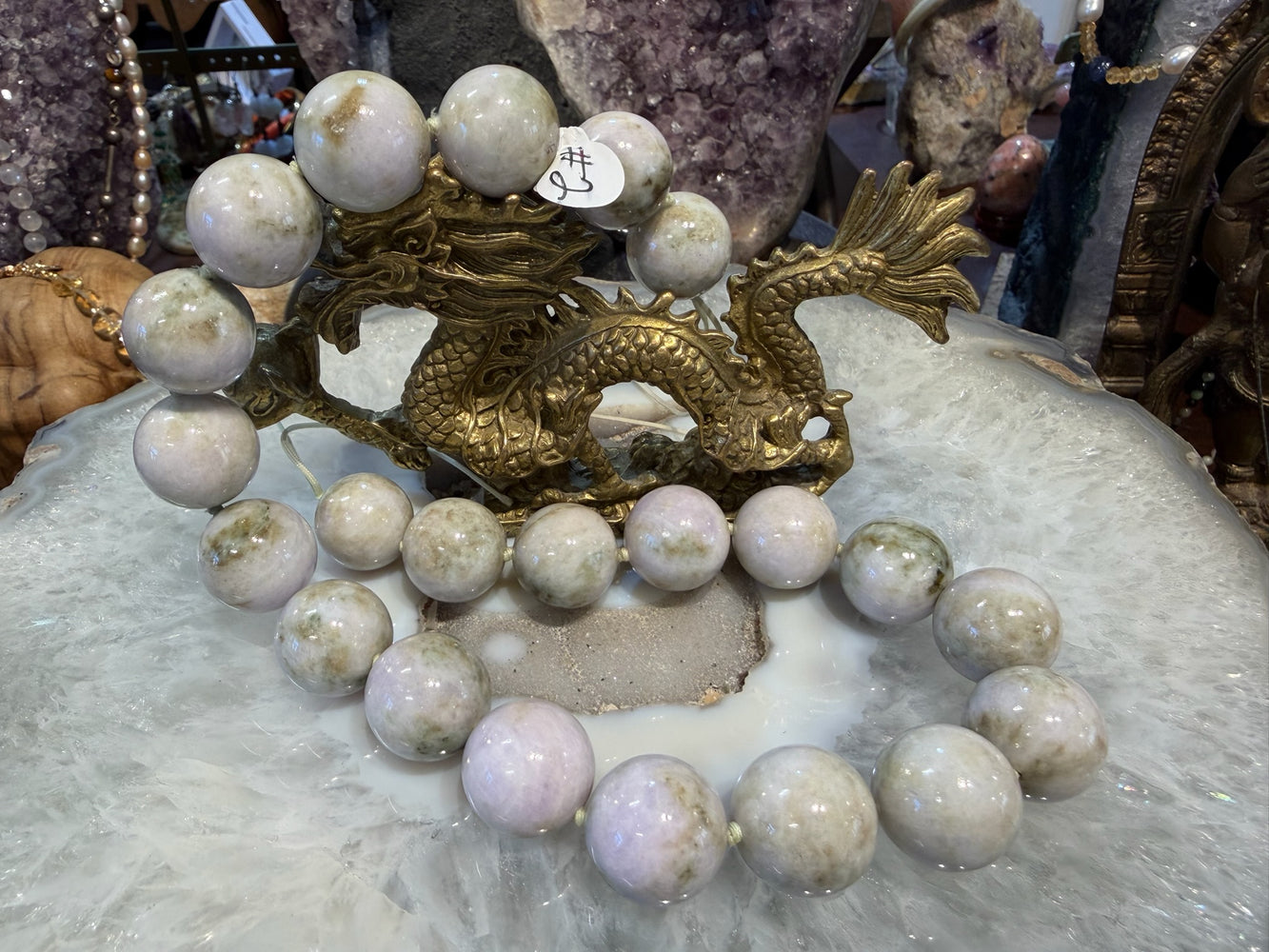 Old Stock Exquisite 17-18mm Round Jadeite Jade Beads