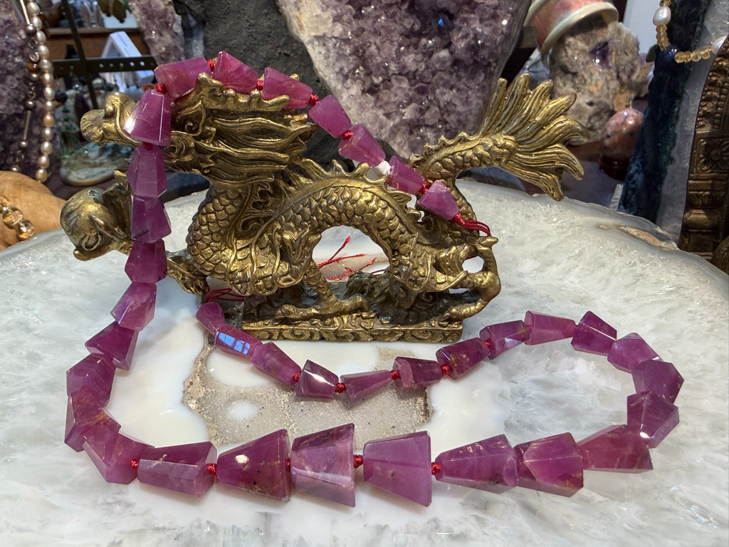 Rare One of A Kind Ruby Faceted Gemstone Beads - Natural Color