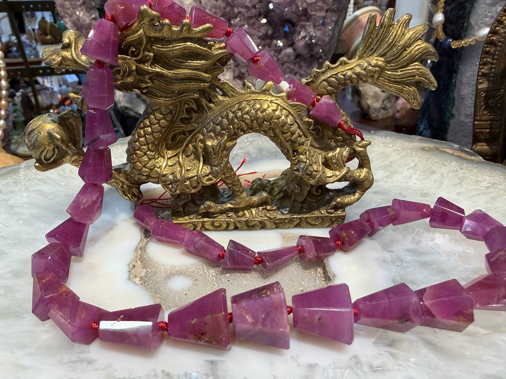 Rare One of A Kind Ruby Faceted Gemstone Beads - Natural Color