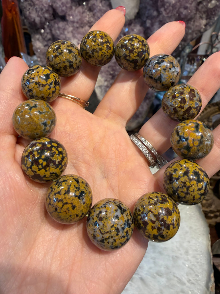 Amazing Ocean jasper 18mm Round gemstone bracelet #1