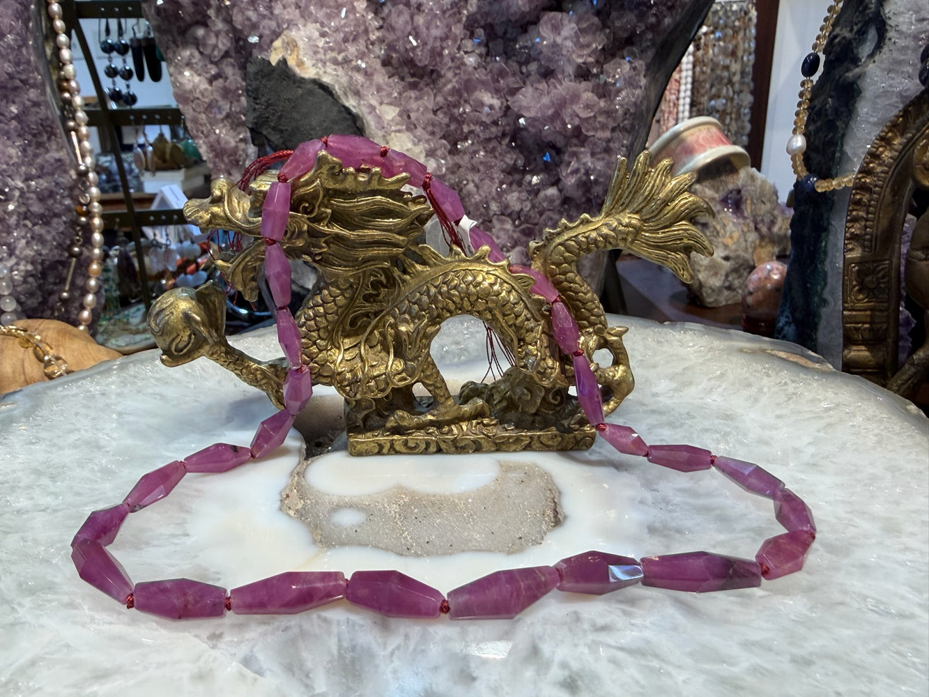 Rare One of A Kind Ruby Faceted Gemstone Beads - Natural Color