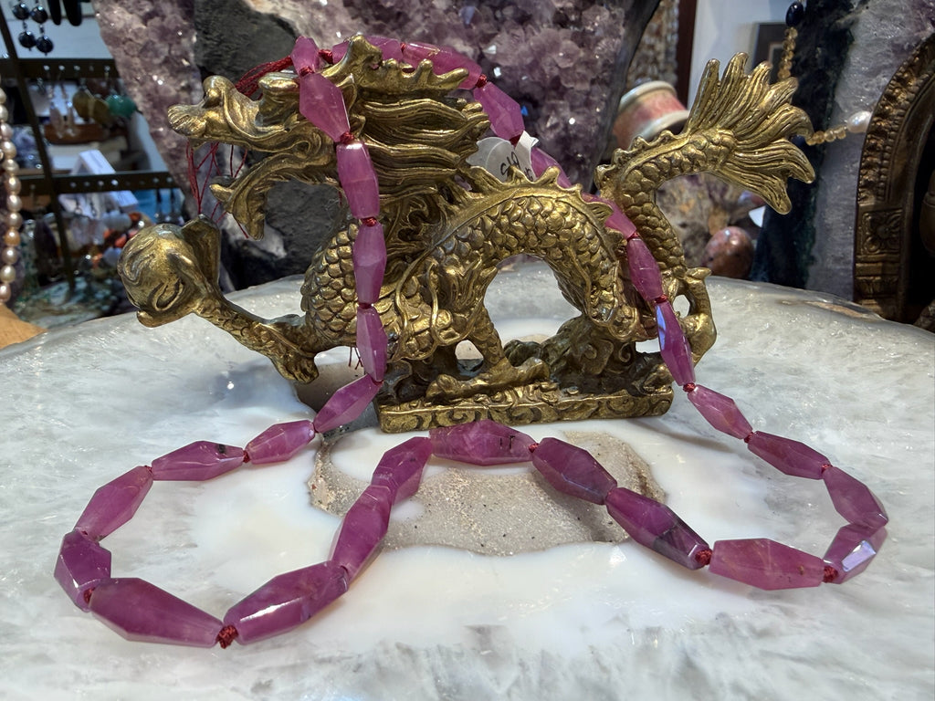 Rare One of A Kind Ruby Faceted Gemstone Beads - Natural Color