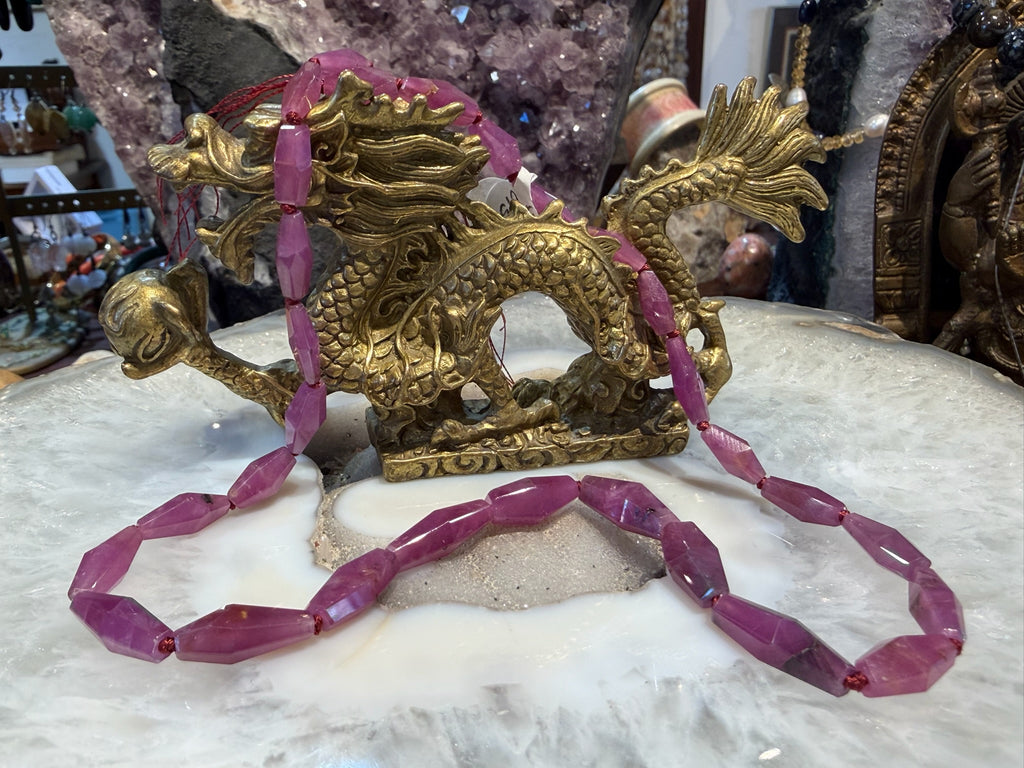 Rare One of A Kind Ruby Faceted Gemstone Beads - Natural Color