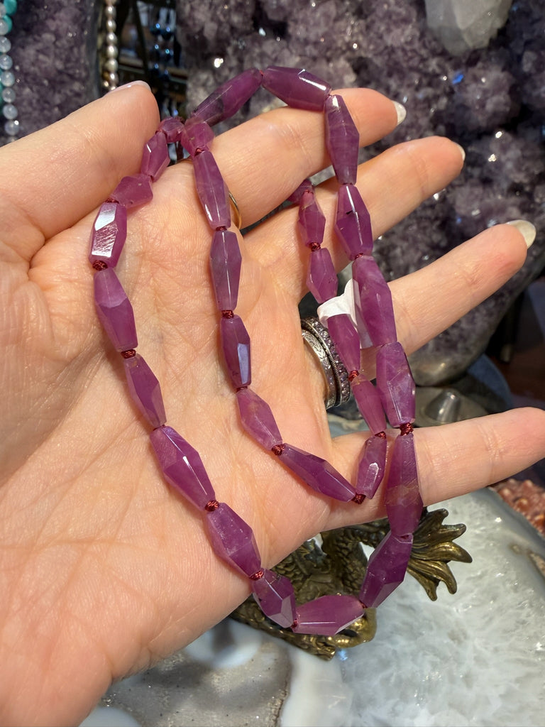 Rare One of A Kind Ruby Faceted Gemstone Beads - Natural Color