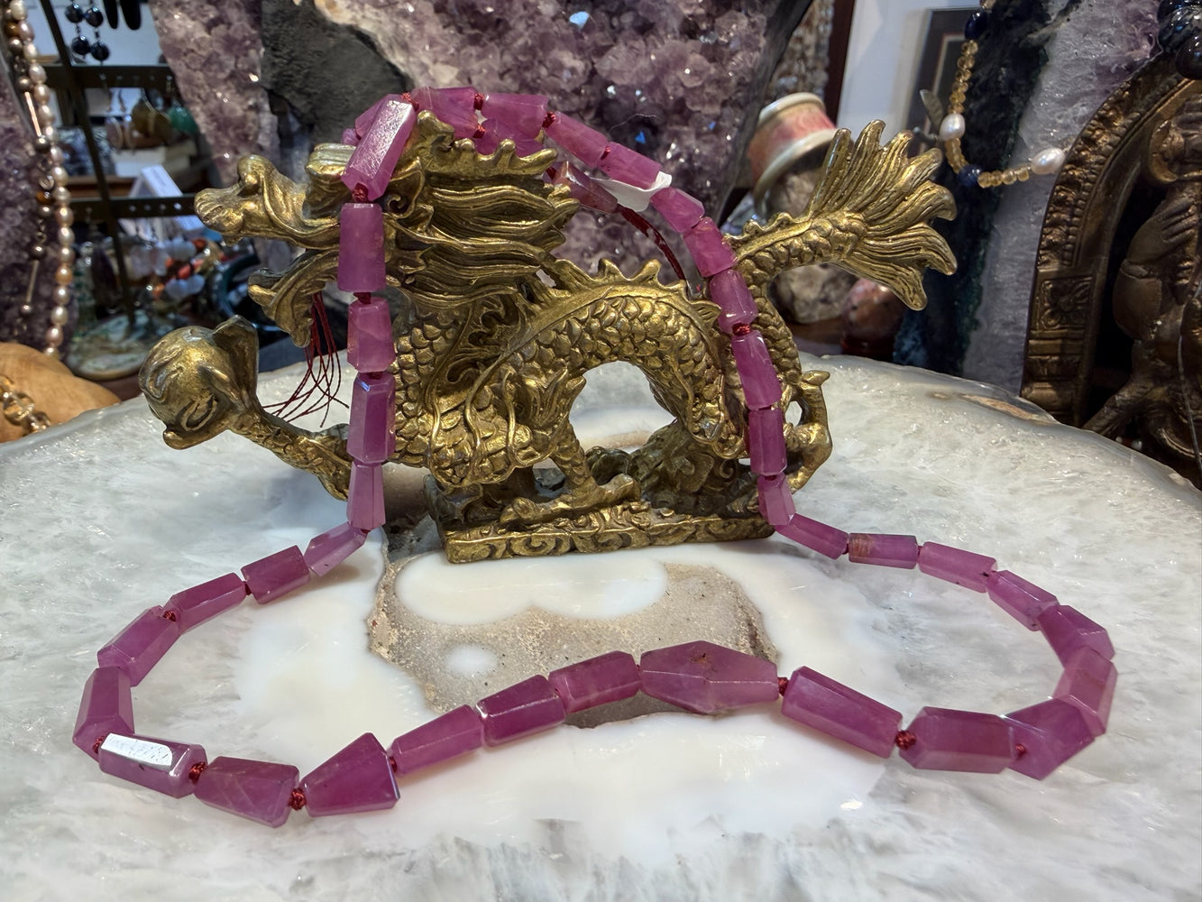 Rare One of A Kind Ruby Faceted Gemstone Beads - Natural Color