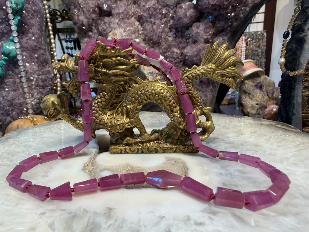 Rare One of A Kind Ruby Faceted Gemstone Beads - Natural Color