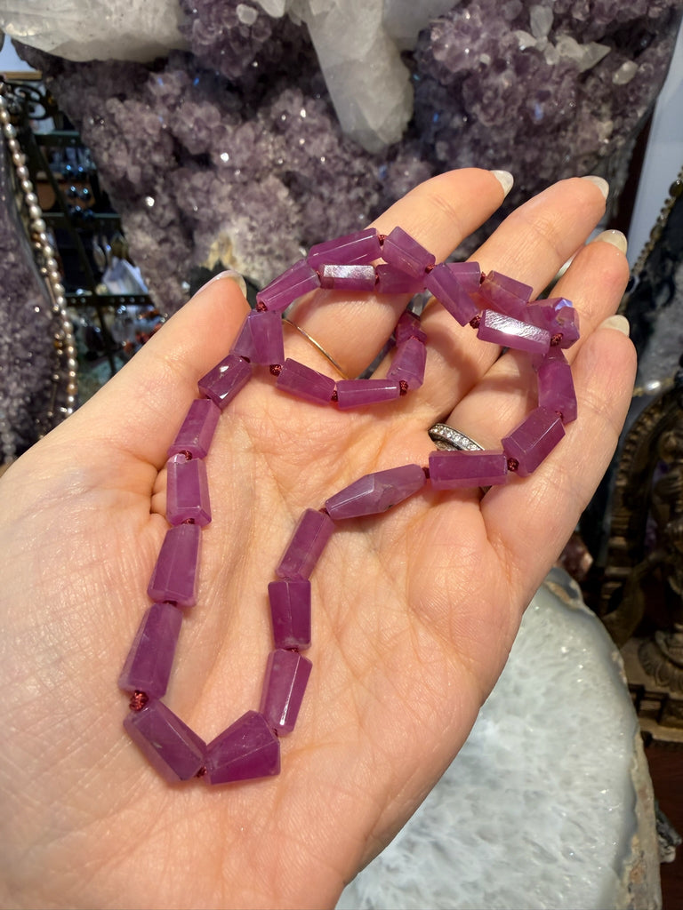 Rare One of A Kind Ruby Faceted Gemstone Beads - Natural Color