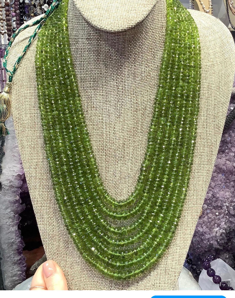 4-5mm Peridot beautiful faceted rondelle gemstones - long strand