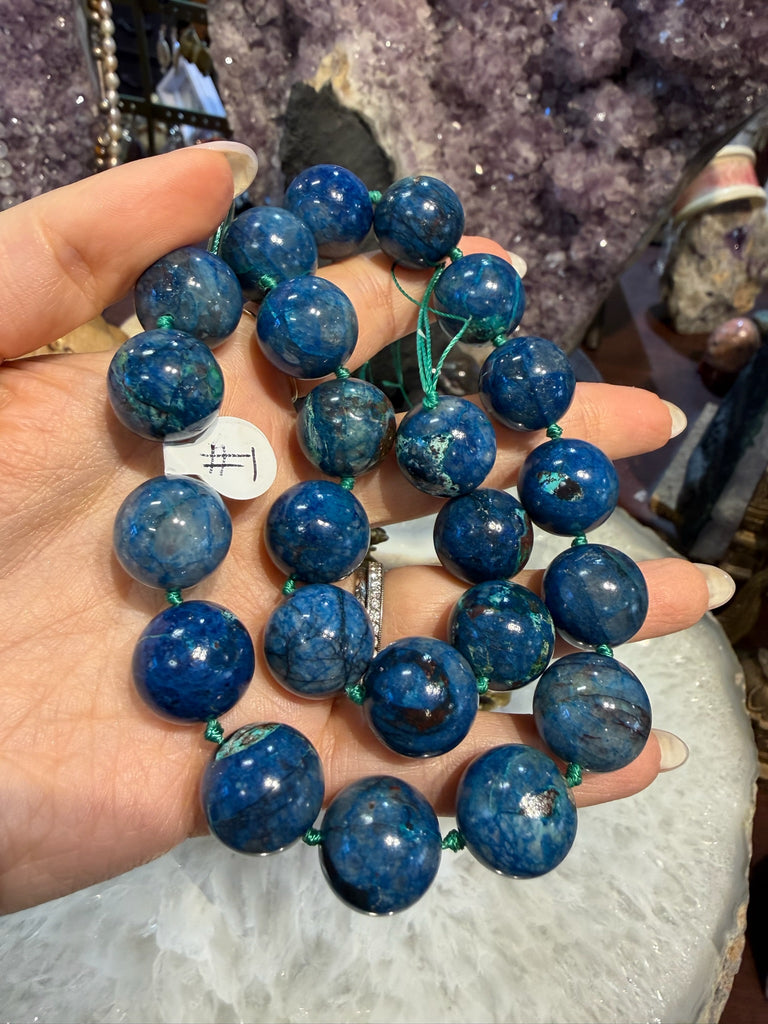 16mm Deep Blue Superb Shattuckite gemstones beads #1