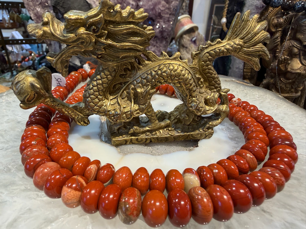 12mm Red Jasper smooth rondelle gemstone beads