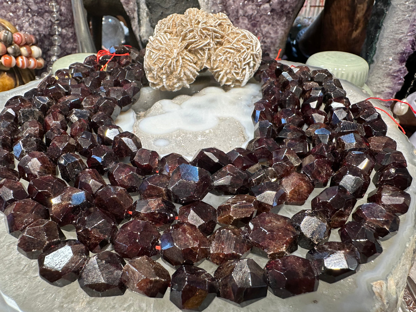 Stunning Natural Red Garnet Faceted Chunky Nugget Beads