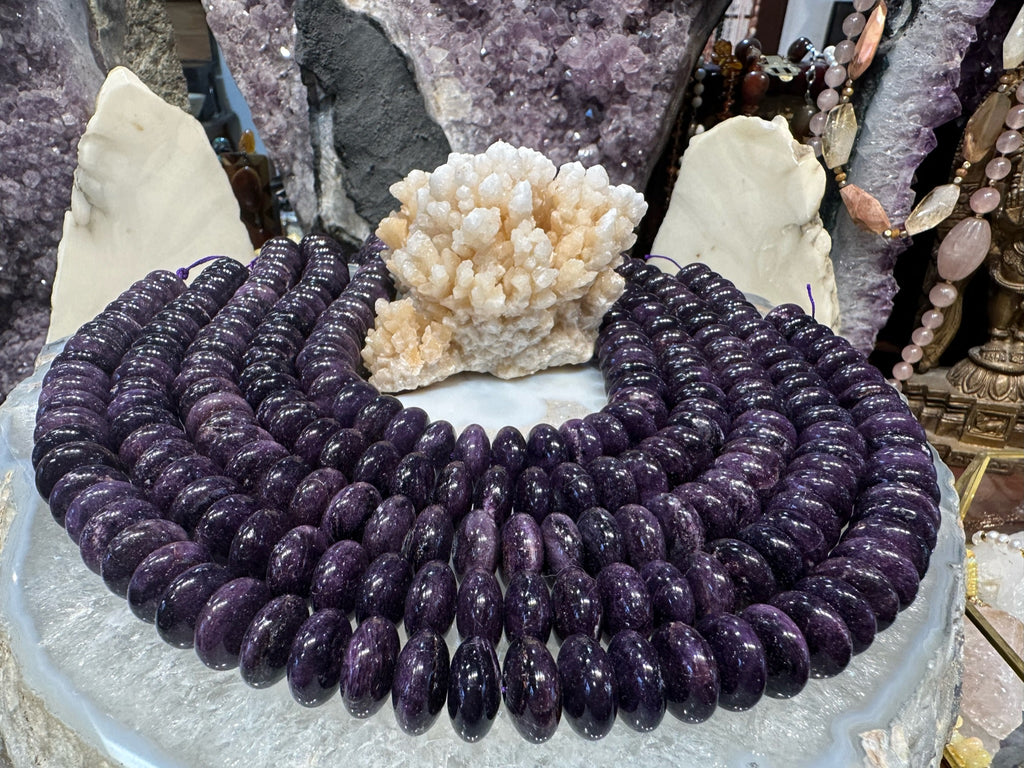 Superb Sugilite smooth rondelle gemstone beads - 15mm
