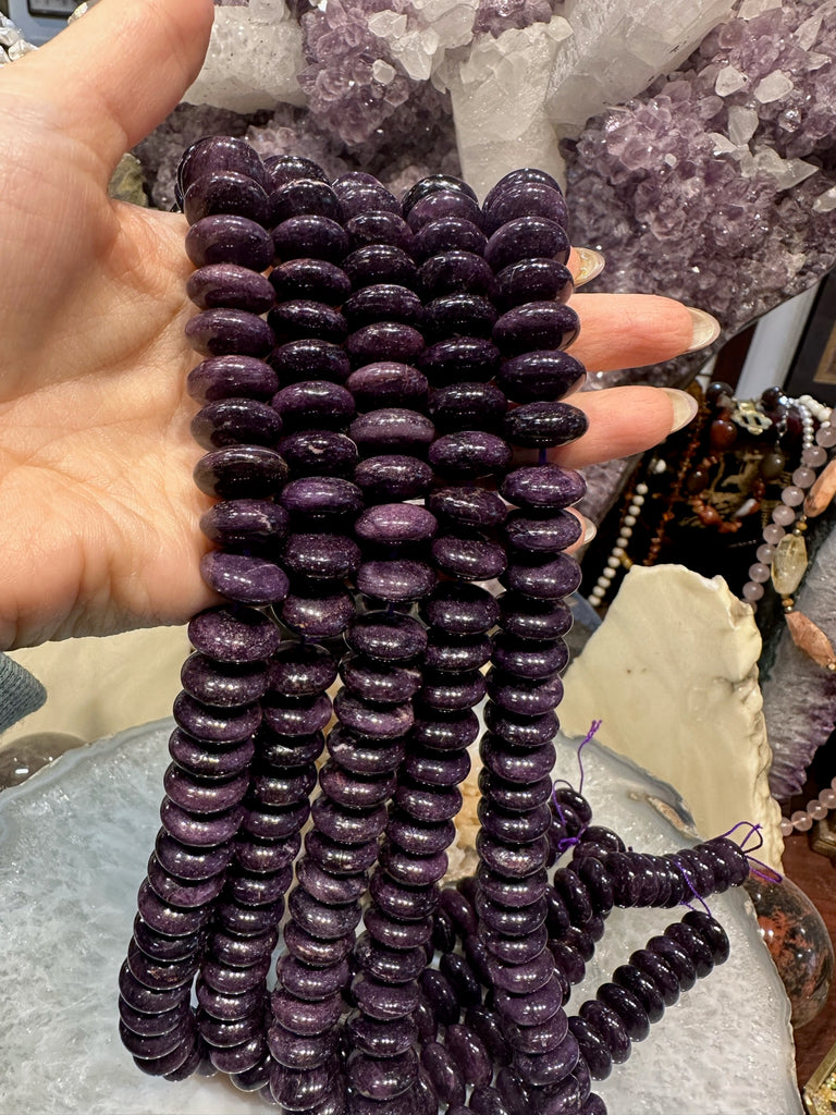 Superb Sugilite smooth rondelle gemstone beads - 15mm