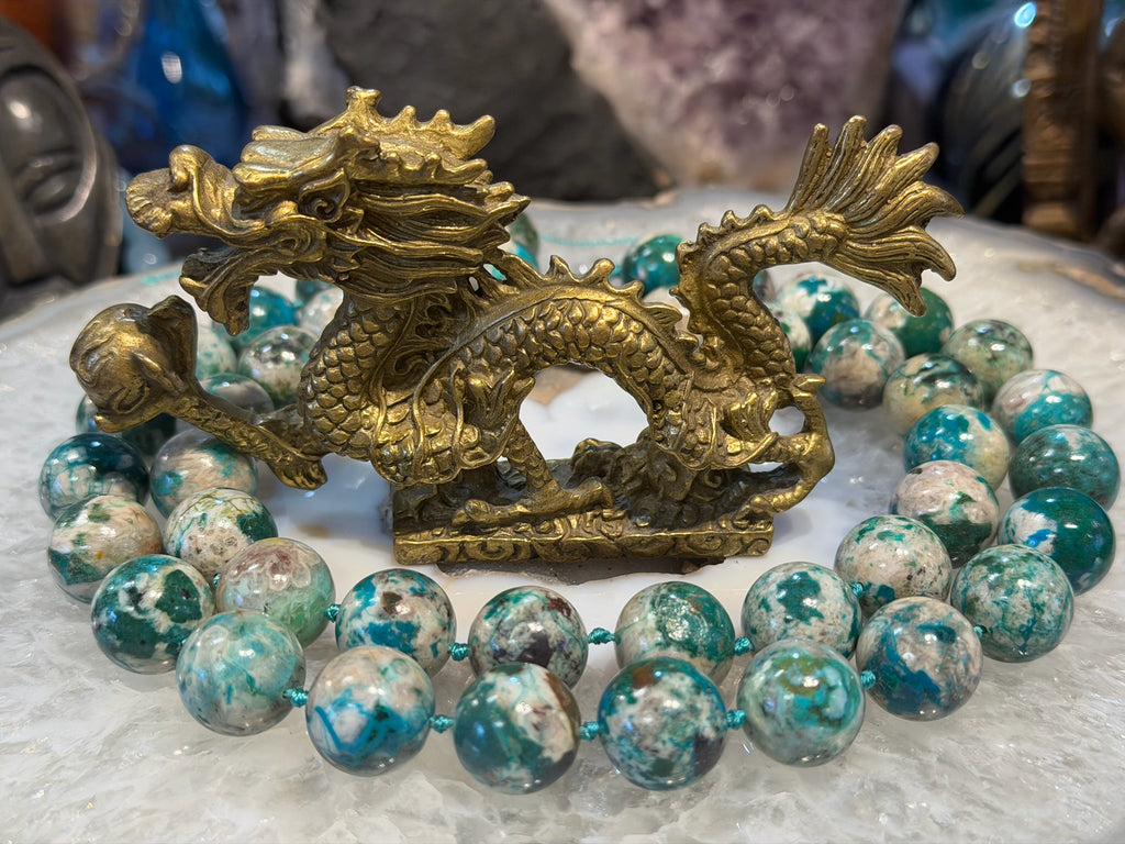 Superbes perles de chrysocolle matricielle de 16 mm